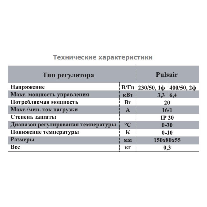 Pulsair E регулятор температуры